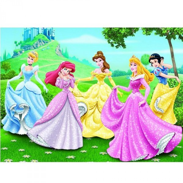Puzzle 150 pièces Maxi - Princesses Disney : Dans le jardin des princesses - Nathan-Ravensburger-86844