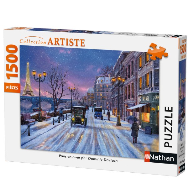 Puzzle 1500 pièces Collection Artiste : Paris en hiver par Dominic Davison - Nathan-Ravensburger-87769