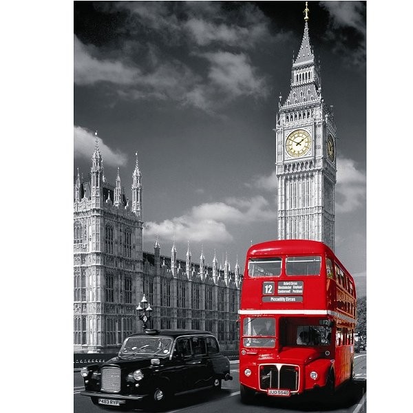 Puzzle 1500 pièces - Londres et ses bus rouges - Nathan-Ravensburger-87735