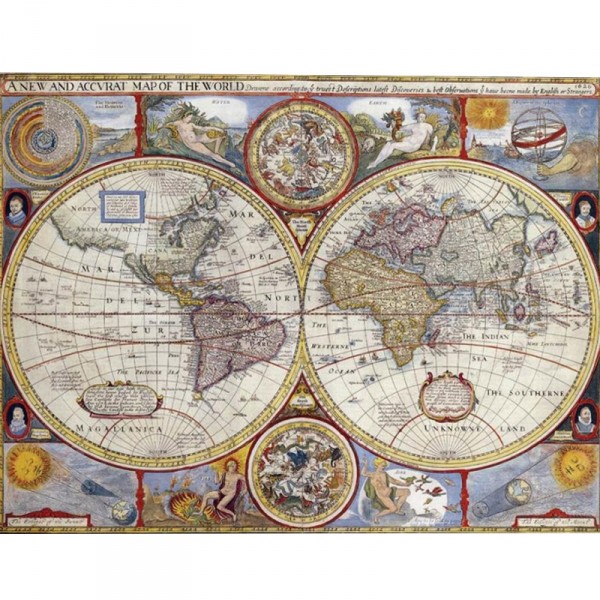 Puzzle 2000 pièces - Planisphère historique - Nathan-Ravensburger-87870