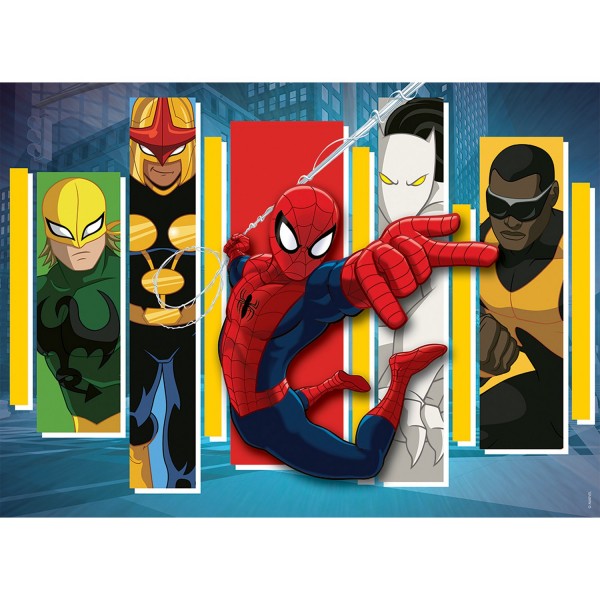 Puzzle 45 pièces Spiderman : Equipe des héros - Nathan-Ravensburger-86520