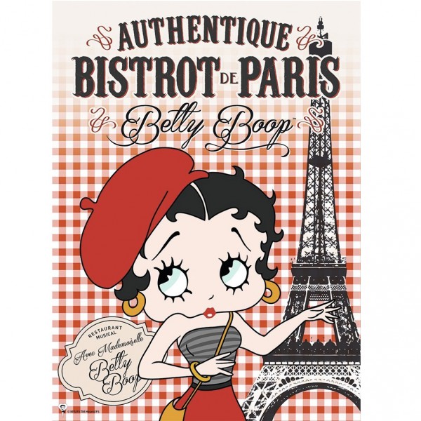 Puzzle 500 pièces : Betty Boop : Authentique bistro de Paris - Nathan-Ravensburger-87232