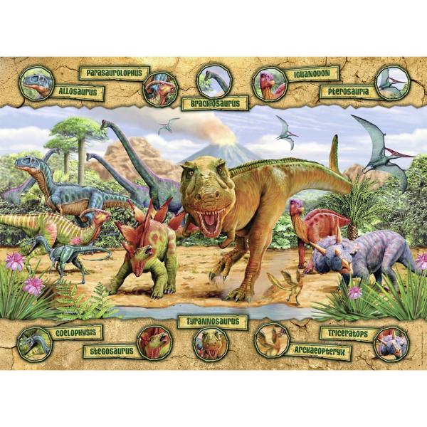 Puzzle 150 pièces : Les espèces de dinosaures - Nathan-Ravensburger-86836