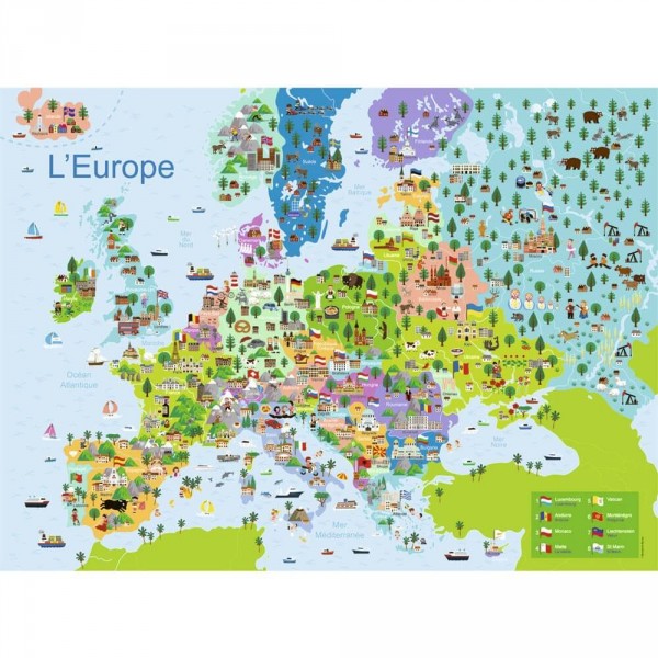 Puzzle 150 pièces : Carte d'Europe - Nathan-Ravensburger-86835