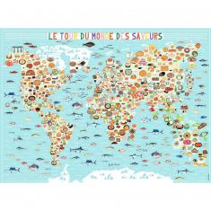 Puzzle 500 pièces : Le tour du monde des saveurs, Julie Mercier