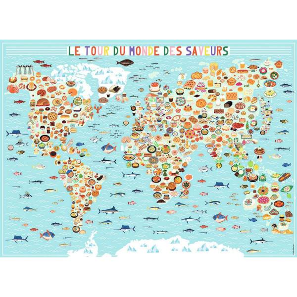 Puzzle 500 pièces : Le tour du monde des saveurs, Julie Mercier - Nathan-Ravensburger-87290