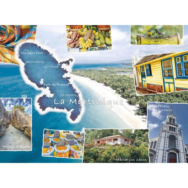 Puzzle 500 pièces : Carte postale de La Martinique - Nathan-Ravensburger-87340