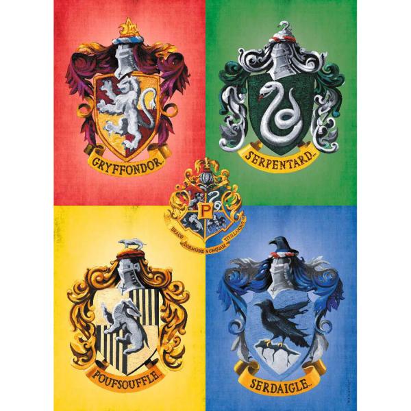 Puzzle 500 pièces : Harry Potter : Les quatre blasons de Poudlard - Nathan-Ravensburger-87287
