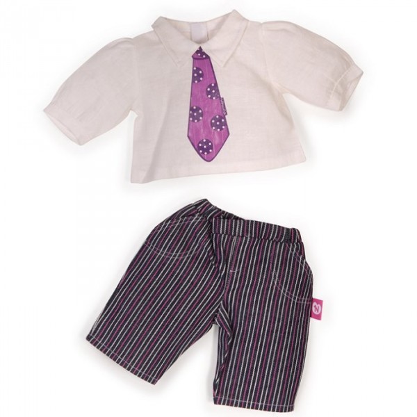Vêtement pour Bébé Nenuco 42 cm : Pantalon rayé et chemise blanche - Nenuco-700008260-2