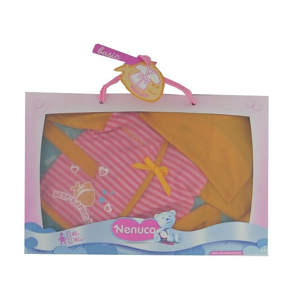 Vêtement pour Bébé Nenuco 42 cm : Peignoir orange rayé rose - Nenuco-700008172-8