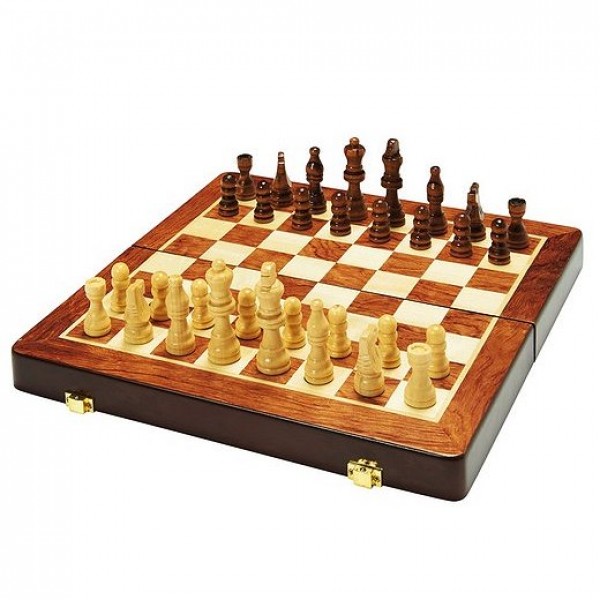 Jeu d'échecs en bois boîte pliable - Okoia-WAN14