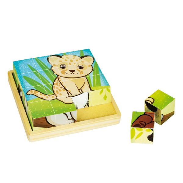 Puzzle cubes 16 cubes : Bébé animaux - Okoia-OKJ7050