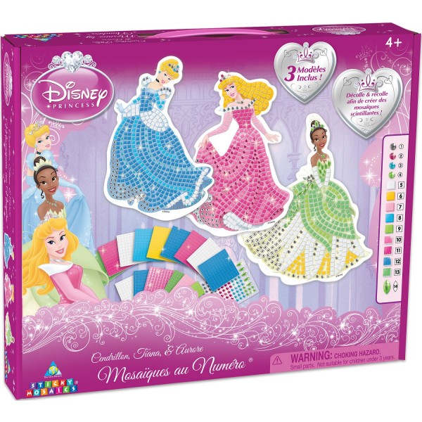 Mosaîque Sticky Mosaics : Princesses Disney Tiana, Aurore et Cendrillon - Orb-11092