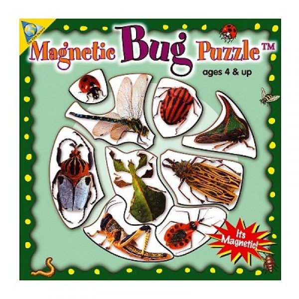 Puzzle 9 pièces : Mini Puzzle Magnétique Insectes - Orb-61081
