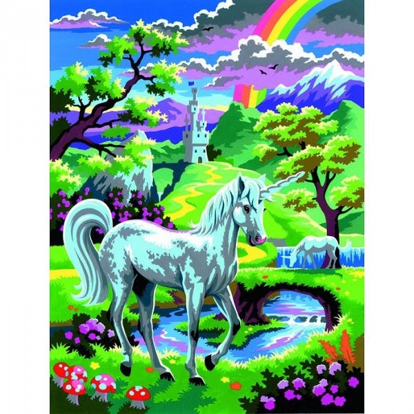 Peinture au numéro Débutants : Une licorne au pays des fées - Oz-PBNJ3