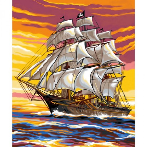 Peinture au numéro  Débutants : Le bateau pirate - PP40064