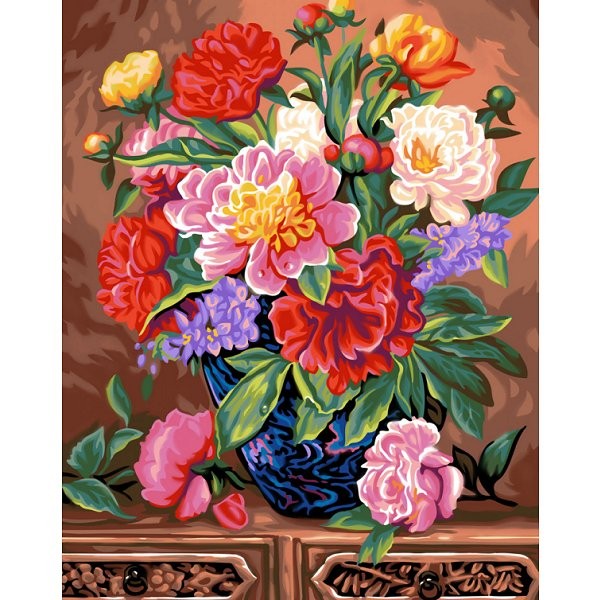 Peinture au numéro Maxi : Bouquet de pivoines - Oz-PXL1102