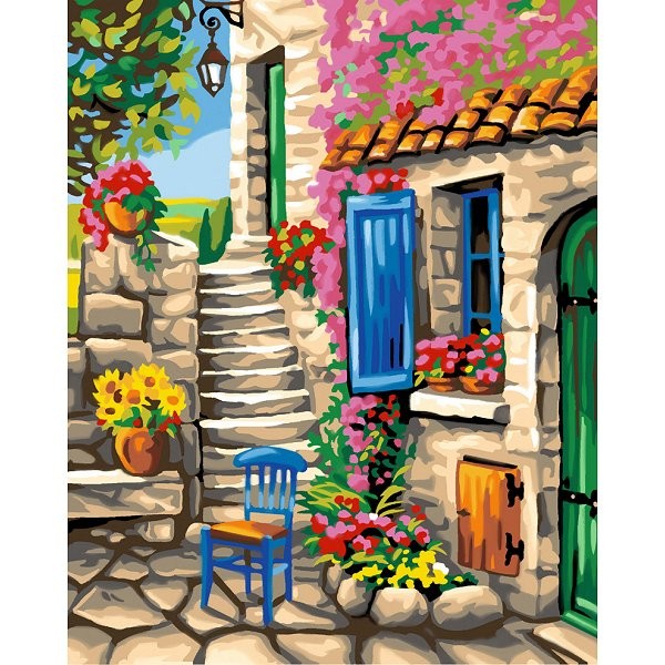 Peinture au numéro Maxi : Patio fleuri - Oz-PXL1105