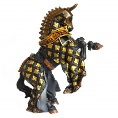 Figurine Cheval du Maître des armes cimier taureau noir