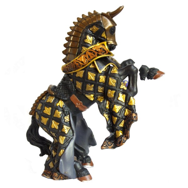 Figurine Cheval du Maître des armes cimier taureau noir - Papo-39918