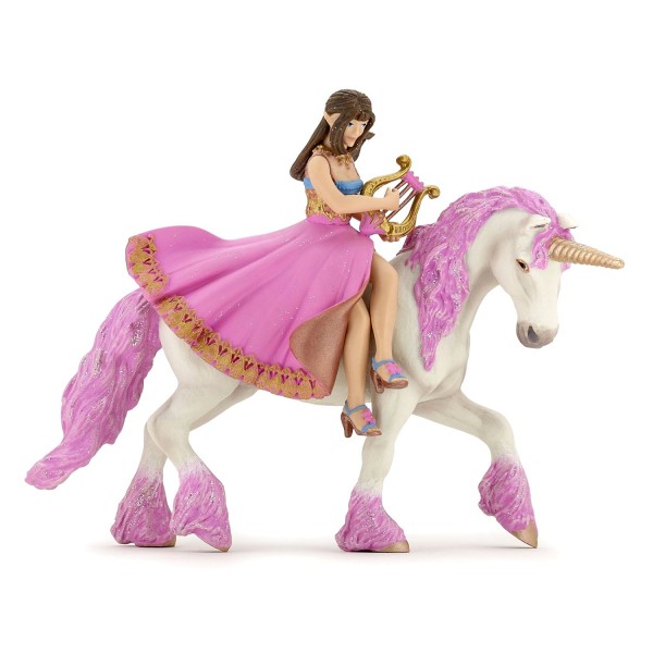 Figurine princesse à la lyre sur son cheval - Papo-39057