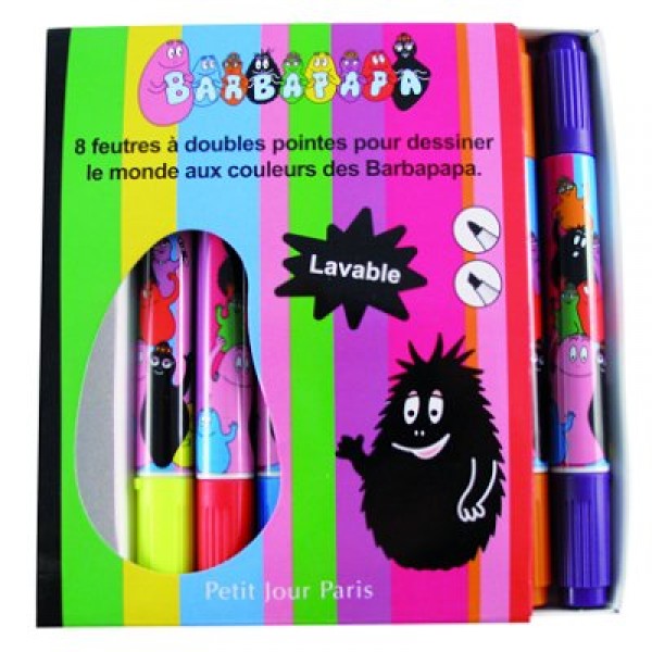 Crayons 8 feutres doubles pointes Barbapapa - Petitjour-BA193B