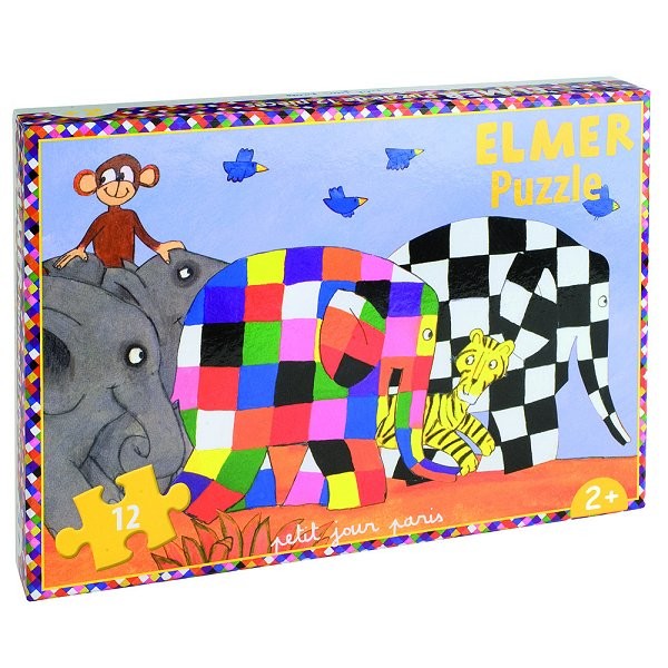 Puzzle 12 pièces : Elmer et ses amis - Petitjour-EL408D