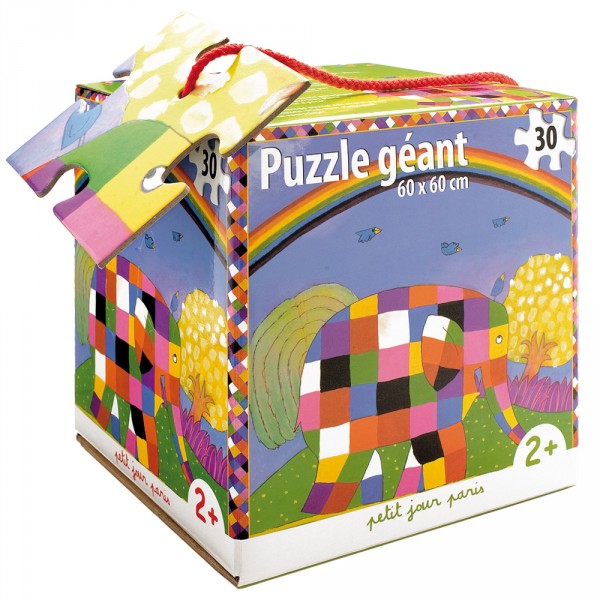 Puzzle 30 pièces : Elmer l'éléphant - Petitjour-EL428D