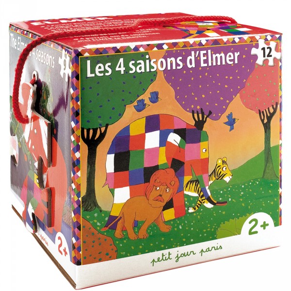 Puzzle évolutif : 4 à 12 pièces : Elmer l'éléphant - Petitjour-EL429D