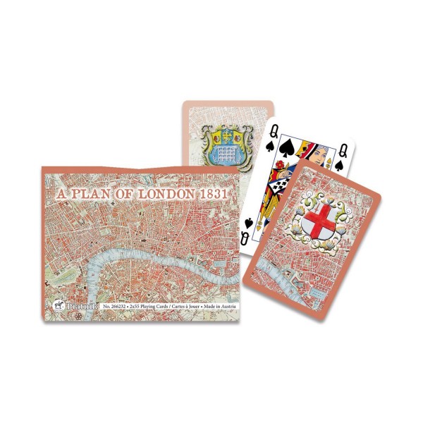 Jeu de cartes : Coffret de 2 x 55 cartes : Plan de Londres en 1831 - Piatnik-2662