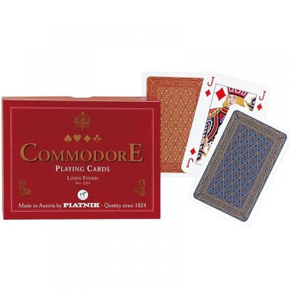 Jeu de cartes : Coffret de 2 x 55 cartes : Commodore rouge - Piatnik-2324