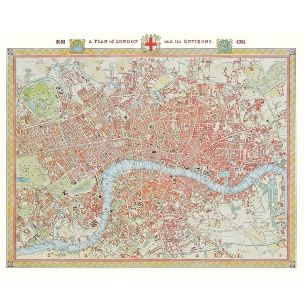 Puzzle 1000 pièces : Plan de Londres en 1831 - Piatnik-5424
