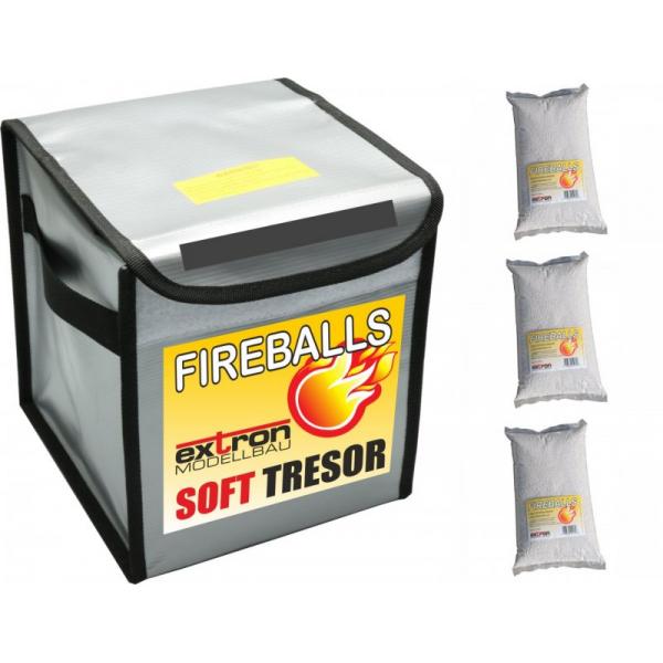 Caisse Anti-incendie Lipos FIREBALLS Soft Caisse incl. 3 x 1 litre FIREBALLS - Pichler - X3363