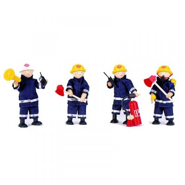4 pompiers + accessoires - Pintoy-03526