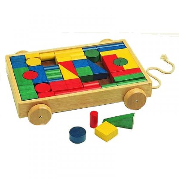 Chariot de cubes en bois Grand modèle - Pintoy-05701