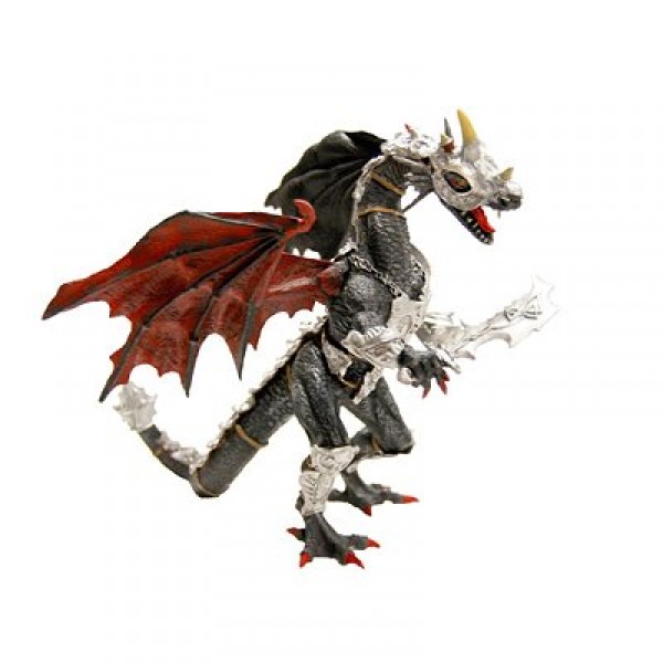 Figurine Dragon noir en armure - Plastoy-60243