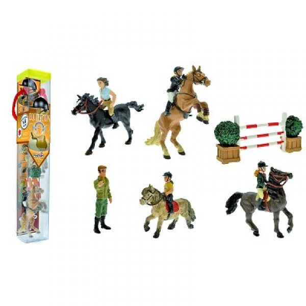 Figurines équitation : Tubo de 10 figurines - Plastoy-70378