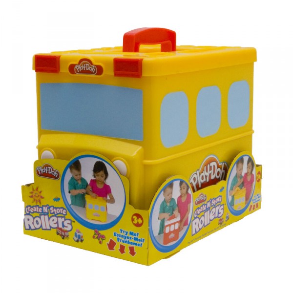 Boîte de rangement : Bus pour pâte à modeler Play-Doh Jaune - PlayDoh-30481-Jaune
