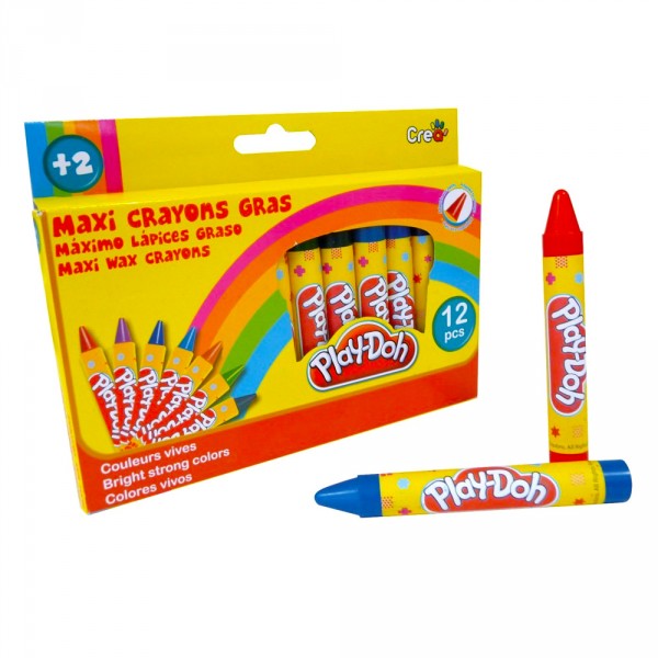 Crayons Play-Doh : 12 maxi crayons gras - Playdoh-CPDO003