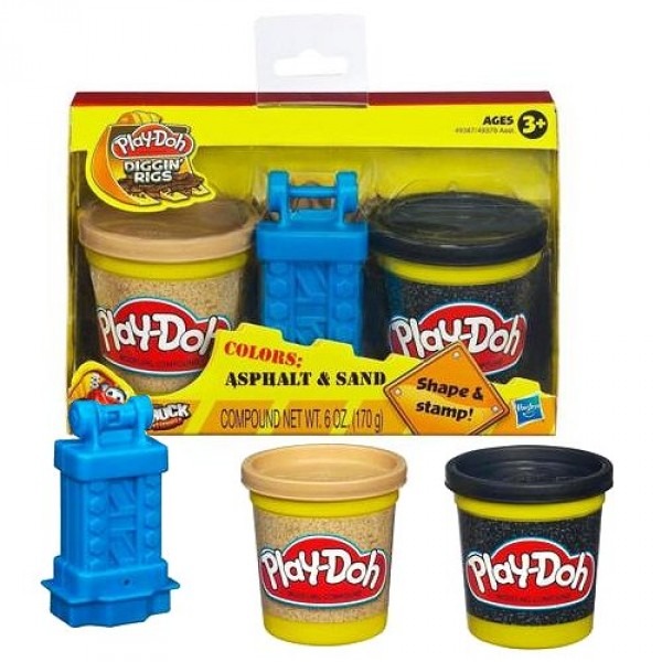 Pâte à modeler Play-Doh : Pâte à chantier : Asphalte et sable - Playdoh-49379-49387