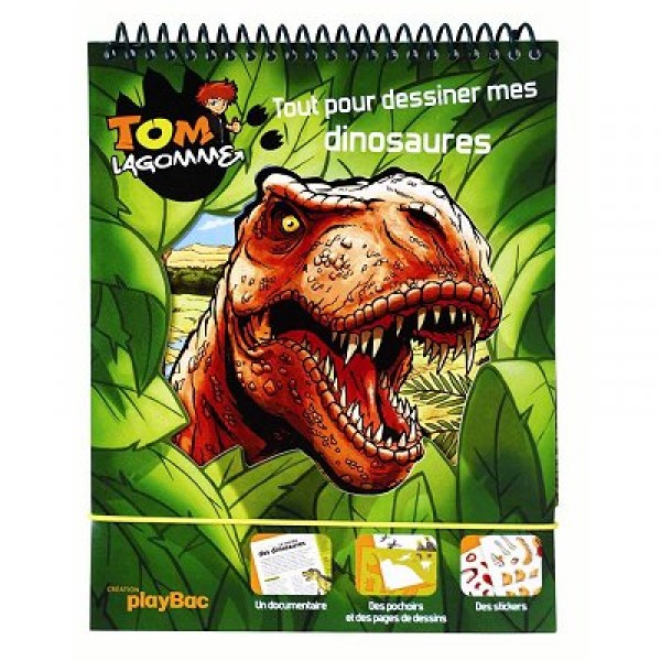 Carnet créatif Tom la Gomme : Tout pour dessiner mes dinosaures - PlayBac-124986261