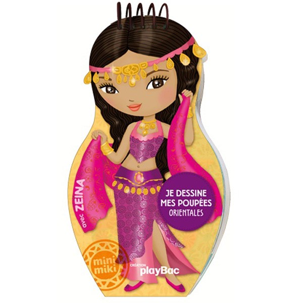Carnet créatif Minimiki : Je dessine mes poupées orientales avec Zeina - PlayBac-4467106