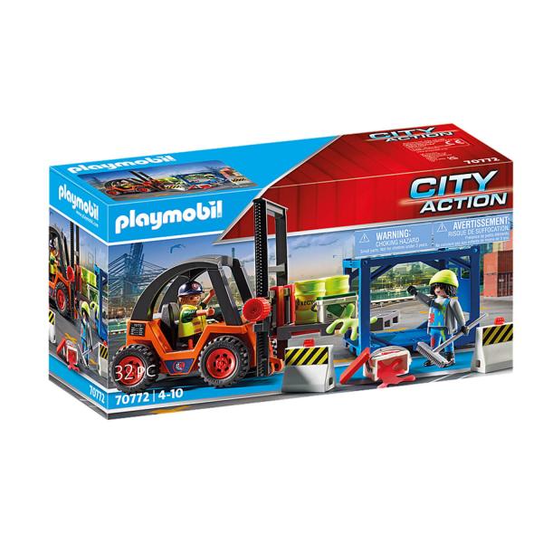 Playmobil 70772 : City Action : Chariot élévateur avec cargaison - Playmobil-70772