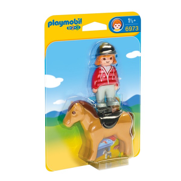 Playmobil 6973 1.2.3. : Cavalière avec cheval - Playmobil-6973