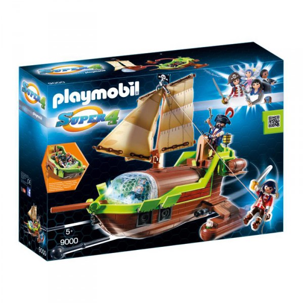 Playmobil 9000 Super 4 : Bateau pirate Caméléon avec Ruby - Playmobil-9000