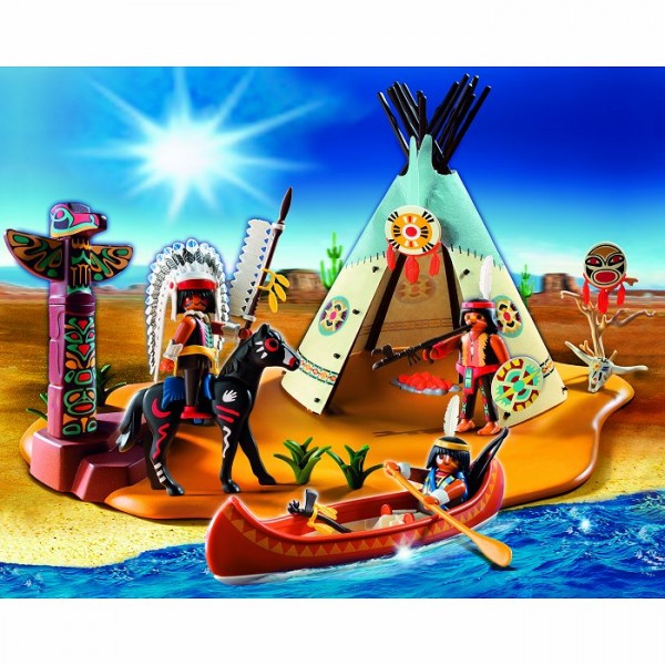 Playmobil 4012 : SuperSet Campement des Indiens - Playmobil-4012