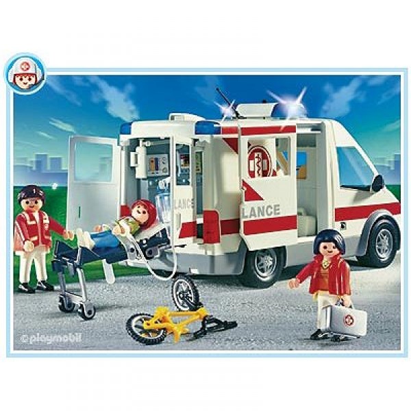 Playmobil 4221 : Ambulanciers / blessé / véhicule - Playmobil-4221