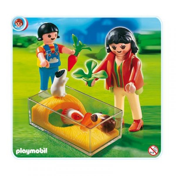 Playmobil 4348 : Enfants avec terrarium et cochons d'Inde - Playmobil-4348