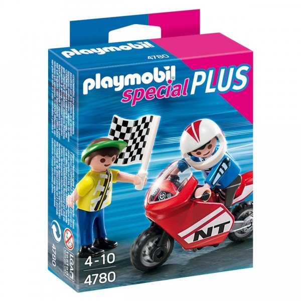 Playmobil 4780 : Enfant avec moto de course - Playmobil-4780