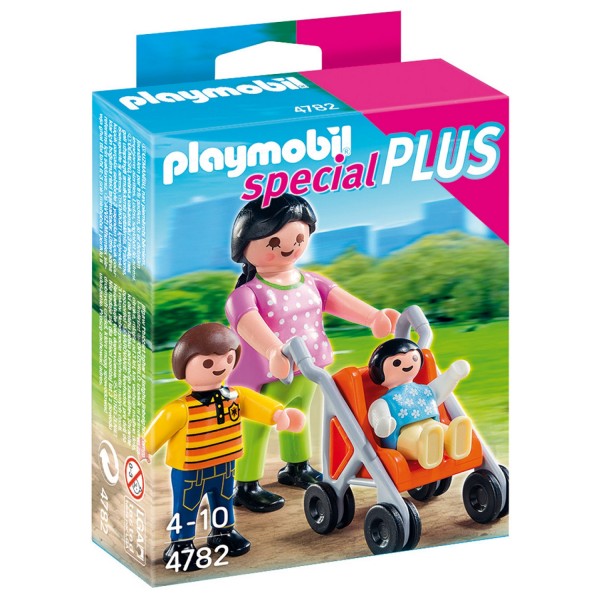 Playmobil 4782 : Maman avec enfants et poussette - Playmobil-4782